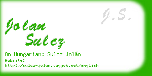 jolan sulcz business card